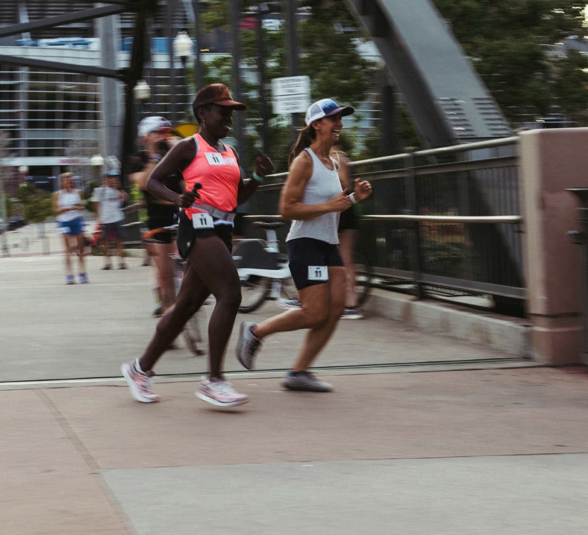 A runner on the trail in Altra shoes — natural foot strike, room for the toes